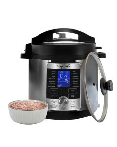 Megachef 6 Quart Stainless Steel Electric Digital Pressure Cooker with Lid